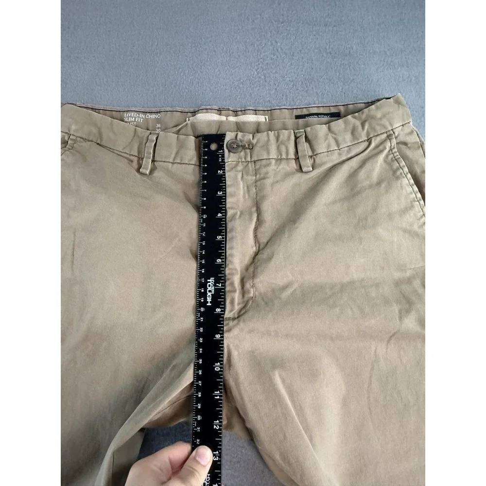 Banana Republic Pants Mens 36x30 Beige Slim Fit Lived-In Chino Stretch Casual